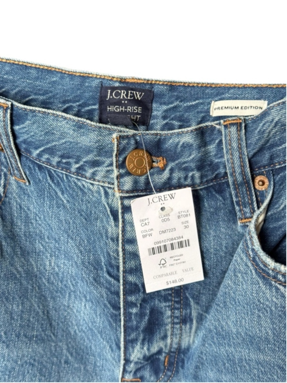 Women's J.Crew High-Rise Straight Jeans Size 30 - Picture 5 of 6